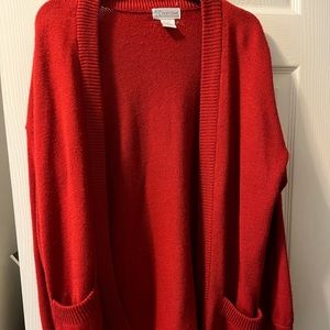 VINTAGE cherry red cardigan!